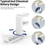 EURPMASK PC Gaming Headset Stand - Adjustable Clamp-on Headphone Holder, 360 Degree Swivel & Cable Clip Organizer - White - Image 5