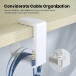 EURPMASK PC Gaming Headset Stand - Adjustable Clamp-on Headphone Holder, 360 Degree Swivel & Cable Clip Organizer - White - Image 7