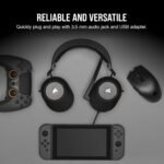 Corsair HS65 Surround Multiplatform Wired Gaming Headset – Dolby Atmos – SonarWorks SoundID – iCUE Compatible – PC, Mac, PS5, PS4, Xbox, Nintendo Switch, Mobile – Carbon - Image 7