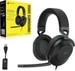 Corsair HS65 Surround Multiplatform Wired Gaming Headset – Dolby Atmos – SonarWorks SoundID – iCUE Compatible – PC, Mac, PS5, PS4, Xbox, Nintendo Switch, Mobile – Carbon - Image 9