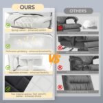 Dowinx Big and Tall Office Chair with Pocket Spring Cushion,High Back Computer Gaming Chairs with Adjustable Armrests and Lumbar Support,Executive Desk Chairs with Footrest(PU Leather,White) - Image 7