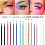 Colorful Eyeliner Pen Set, 15Colors Eye Shadow Pencil, Pearl Eyeliner Kit Metallic Glitter Colored Eye liner for Women Eye&Lip Liner Professional Waterproof Eye Makeup - Image 3