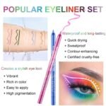 Colorful Eyeliner Pen Set, 15Colors Eye Shadow Pencil, Pearl Eyeliner Kit Metallic Glitter Colored Eye liner for Women Eye&Lip Liner Professional Waterproof Eye Makeup - Image 9