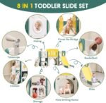 8 in 1 Toddler Slide Set, Kids Slide for Toddlers, Toddler Climber Slide PlaySet with Basketball Hoop,Outdoor Indoor Playground for Toddlers Upgraded - Image 3