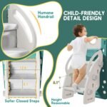 8 in 1 Toddler Slide Set, Kids Slide for Toddlers, Toddler Climber Slide PlaySet with Basketball Hoop,Outdoor Indoor Playground for Toddlers Upgraded - Image 5