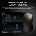 Corsair Sabre v2 PRO Ultralight FPS Wireless Gaming Mouse – 33,000 DPI, 36g Weight, 8,000Hz Hyper-Polling, Mechanical Switches, Up to 70-Hour Wireless Battery Life, Web Hub – Black - Image 10