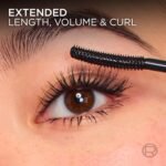 L'Oreal Paris Extensionist Mascara, Lengthening, Volumizing, and Curling Formula For a Lash Extension Eye Makeup Look, Washable Blackest Black - Image 7