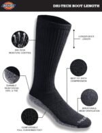 Dickies Men's Dri-Tech Moisture Control Boot-Length Socks, Available in L-XL (6, 12 Pairs) - Image 3