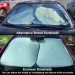 EcoNour 2 Piece Sunshade for Car Windshield | Durable 240T Polyester Car Windshield Shade Blocks UV Rays | Sun Protection for Front Window | Small (29 in*24 in) - Image 4