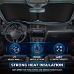 EcoNour 2 Piece Sunshade for Car Windshield | Durable 240T Polyester Car Windshield Shade Blocks UV Rays | Sun Protection for Front Window | Small (29 in*24 in) - Image 7