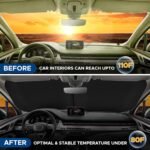 EcoNour 2 Piece Sunshade for Car Windshield | Durable 240T Polyester Car Windshield Shade Blocks UV Rays | Sun Protection for Front Window | Small (29 in*24 in) - Image 10
