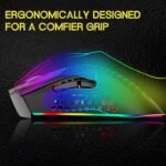 VEGCOO Wireless Gaming Mouse, C23 Silent Click Wireless Rechargeable Mouse with Colorful LED Lights and 3 Level DPI 400mah Lithium Battery for Laptop and Computer (Black) - Image 3