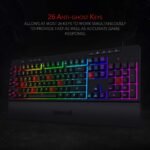 Redragon K512 Shiva RGB Backlit Membrane Gaming Keyboard with Multimedia Keys, Linear Mechanical-Feel Switch, 6 Extra On-Board Macro Keys, Dedicated Media Control, Detachable Wrist Rest - Image 7