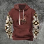 Men's Graphic Printed Hoodie Casual Long Sleeve Drawstring Hooded Sweatshirt Loose Fit Trendy Pullover for Fall - Image 3
