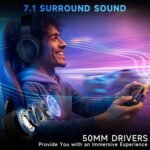 2.4GHz Wireless Gaming Headset for PS5/PS4/PC/Switch - Bluetooth 5.3 Headphones with 7.1 Surround Sound, Noise-Canceling Mic, 30+Hr Battery & Support Playing While Charging - Black - Image 3