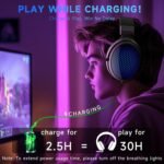 2.4GHz Wireless Gaming Headset for PS5/PS4/PC/Switch - Bluetooth 5.3 Headphones with 7.1 Surround Sound, Noise-Canceling Mic, 30+Hr Battery & Support Playing While Charging - Black - Image 6