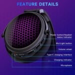 2.4GHz Wireless Gaming Headset for PS5/PS4/PC/Switch - Bluetooth 5.3 Headphones with 7.1 Surround Sound, Noise-Canceling Mic, 30+Hr Battery & Support Playing While Charging - Black - Image 8