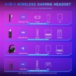 2.4GHz Wireless Gaming Headset for PS5/PS4/PC/Switch - Bluetooth 5.3 Headphones with 7.1 Surround Sound, Noise-Canceling Mic, 30+Hr Battery & Support Playing While Charging - Black - Image 9