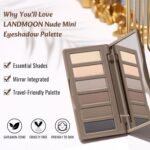 Nude Mini Eyeshadow Palette, 6 Colors Smoky Matte Taupe & Brown Neutral Eye Shadows, Highly Pigmented, Long-Lasting, Waterproof, Travel Size Makeup Palette with Mirror - Image 6