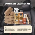 Chemical Guys Leather Cleaner and Conditioner Detailing Kit - Leather Care Kit For Natural, Synthetic, Faux, Pleather, and More for Car Interiors, Apparel, Furniture, Boots & Accessories - 9 Items - Image 3