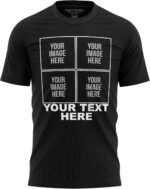 Custom Shirt for Men and Women, ADD Any 4 Images and Text, Customized Shirts, Design Your Own T-Shirt Black - Image 6