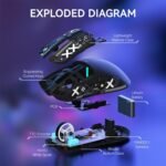 ATTACK SHARK X11 Lightweight Wireless Gaming Mouse with RGB Charging Dock,Tri-Mode-2.4G/USB-C Wired/BT,22K DPI,PAW3311 Optical Sensor,HUYU Switch, 5 programmable Buttons for PC/Mac(Black&Sticker) - Image 6