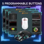 ATTACK SHARK X11 Lightweight Wireless Gaming Mouse with RGB Charging Dock,Tri-Mode-2.4G/USB-C Wired/BT,22K DPI,PAW3311 Optical Sensor,HUYU Switch, 5 programmable Buttons for PC/Mac(Black&Sticker) - Image 7