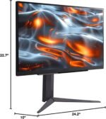 LG 27 inch Ultragear QHD (2560x1440) IPS Gaming Monitor, 240Hz, 1ms, G-Sync AMD FreeSync Premium, 100% sRGB, HDR400, 1 x DisplayPort, 2 x HDMI, 4-Pole HP Out DTS GP:X, Tilt/Height/Pivot Stand, Black - Image 3