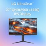 LG 27 inch Ultragear QHD (2560x1440) IPS Gaming Monitor, 240Hz, 1ms, G-Sync AMD FreeSync Premium, 100% sRGB, HDR400, 1 x DisplayPort, 2 x HDMI, 4-Pole HP Out DTS GP:X, Tilt/Height/Pivot Stand, Black - Image 6