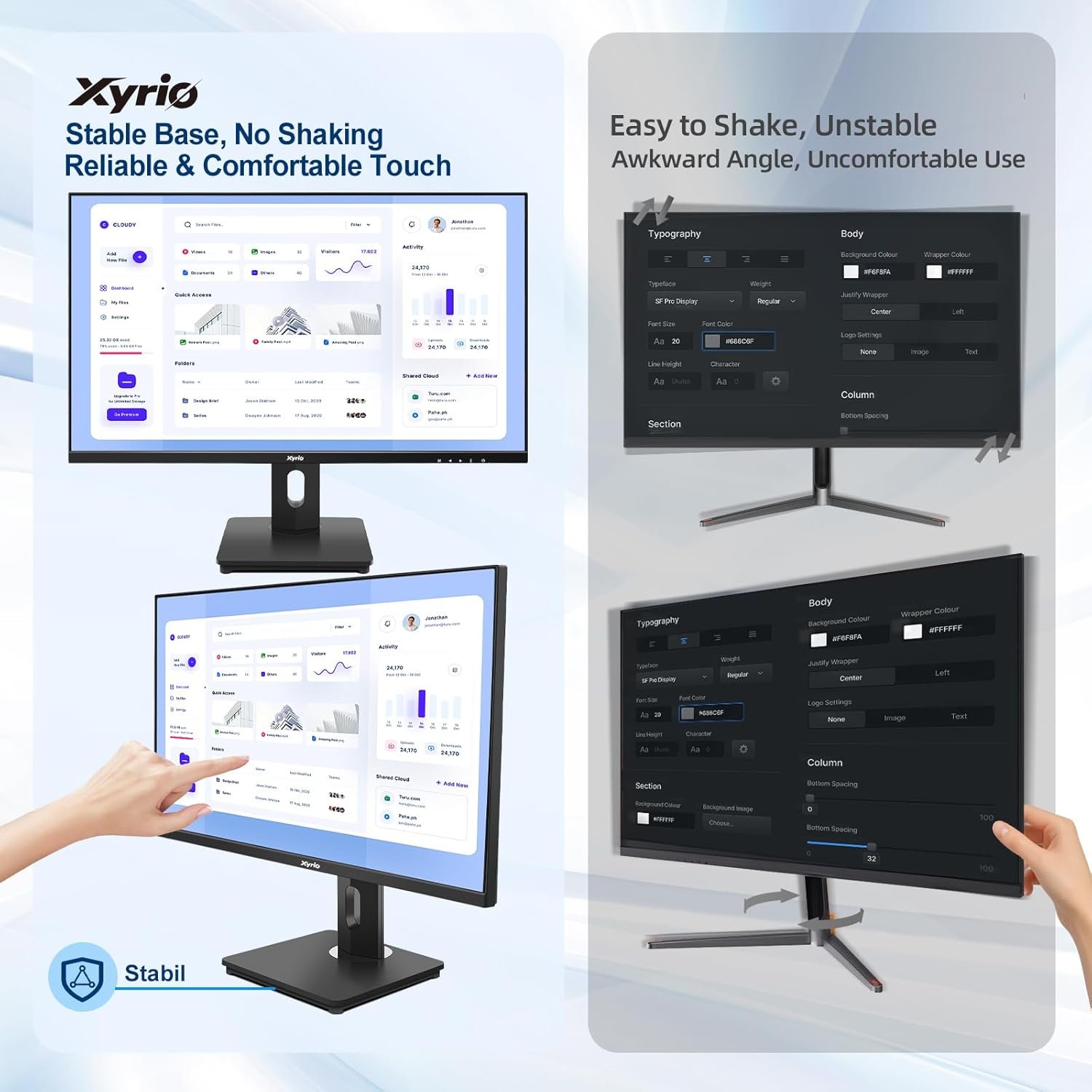 Touch Screen Monitor, Touchscreen Monitor 27'' QHD 2560x1440 100Hz, Touch Screen Monitors w/ 10-Point Touch, Built-in Speakers, Type C, VESA, Stylus Pen, Perfect for Bar, Gym, Business, Black - Image 8