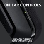 Logitech G535 Lightspeed Wireless Gaming Headset - Lightweight on-Ear Headphones, flip to Mute mic, Stereo, USB Rechargeable - Black - Image 7