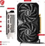 MSI GeForce RTX 4060 Ventus 2X Black 8G OC Gaming Graphics Card - 8GB GDDR6X, PCI Express Gen 4, 128-bit, 3X DP v 1.4a, HDMI 2.1a (Supports 4K & 8K HDR) - Image 8
