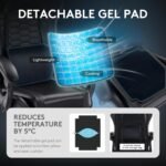 Gaming Chair,Computer Office Chair with Footrest,Massage Lumbar Support and Gel Pad,Ergonomic Reclining Adjustable Leather Gamer Chair with Headrest and Spring Cushion Black - Image 6