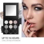 Black Grey Smokey Eyeshadow Palette Matte Black White Gray Silver Smoky Eye Shadow 9 Colors Eyeshadows Eye Makeup For Goth Look -9Black - Image 4