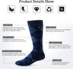 Yousu Mens Dress Socks Business Casual Solid Pattern Cotton Crew Sock 6 Pairs - Image 3