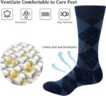 Yousu Mens Dress Socks Business Casual Solid Pattern Cotton Crew Sock 6 Pairs - Image 4