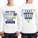 Custom T-Shirt for Men Women Add Your Text Image Photo Design Front Back Side Personalized Long Sleeve Shirt - Image 3