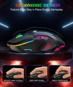 Wired PC Gaming Mouse: High Precision Sensor,RGB Backlit, Adjustable DPI, 7 Buttons Programmable,Ergonomic mice for Office & Gaming on Windows/Mac/Linux/Chrome-Black - Image 6