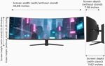 ZZA 49" Curved Gaming Monitor, 5K UHD (5120x 1440) VA Display, 1500R Immersion, 165Hz Refresh Rate, Advanced Computer Screen, Supports AMD FreeSync Premium, 120% sRGB Color Gamut,HDMI 2.0/DP1.4 - Image 4