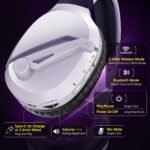 Wireless Gaming Headset with Noise Canceling Microphone for PS5, PC, PS4, 2.4G/Bluetooth Gaming Headphones with USB and Type-c Connector, Wired Mode for Controller Gamecube - Image 9