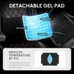 Gaming Chair,Computer Office Chair with Footrest,Massage Lumbar Support and Gel Pad,Ergonomic Reclining Leather Gamer Chair with Headrest,Adjustable Armrests and Spring Cushion Black Red - Image 6