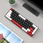 MageGee 60% Mechanical Gaming Keyboard, 68 Keys Compact Blue LED Backlit Gaming Keyboards, SKY68 Wired Ergonomic Mini Office Keyboard for Windows PC Gamer (Red Switch, White & Black) - Image 7