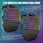 RedThunder Wireless One-Handed Gaming Keyboard, 2.4Ghz RGB Backlit Mini Gaming Keypad, Rechargeable 2000mAh Battery for PC Gamer - Image 3