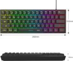 MageGee Mini 60% Gaming Keyboard, RGB Backlit 61 Key Ultra-Compact Keyboard, TS91 Ergonomic Waterproof Mechanical Feeling Office Computer Keyboards for PC, MAC, PS4, Xbox ONE Gamer(Black) - Image 7