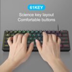MageGee Mini 60% Gaming Keyboard, RGB Backlit 61 Key Ultra-Compact Keyboard, TS91 Ergonomic Waterproof Mechanical Feeling Office Computer Keyboards for PC, MAC, PS4, Xbox ONE Gamer(Black) - Image 8