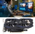 VBESTLIFE 1050Ti 4GB Graphics Card, DDR5 128Bit GPU, 700MHz PCIE 2.0 Gaming Video Card, Desktop Computer Graphics Card with Dual Cooling Fan - Image 3