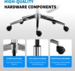 Mesh Ergonomic Office Chair with Footrest,High Back Mesh Gaming Chair with Lumbar Support,Adjustable Headrest and Armrests for Home Office Desk Chair (Modern, Grey) - Image 9