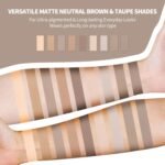 9 Colors Matte Naked Eyeshadow Palette Neutral Nude Smoky Eye Shadow Pallet Gray Taupe Brown High Pigmented Ultra-Blendable Waterproof Long Lasting Makeup Palettes Suitable for Older Women - Image 6