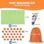 Tiny Land Fort Building Kit Creative Fort Indoor Outdoor for 5-12 Years Old Boys and Girls STEM Building Toys with Storage Bag DIY Castles Tunnels with 86 Rods and 44 Balls - Image 3