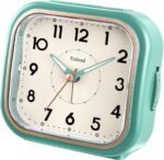 4.5" Vintage Retro Analog Alarm Clock, Super Silent Non Ticking Clock with Manual Light, Snooze, Battery Operated, Simply Design, for Living Room, Bedroom, Bedside, Desk(Green) - Image 3